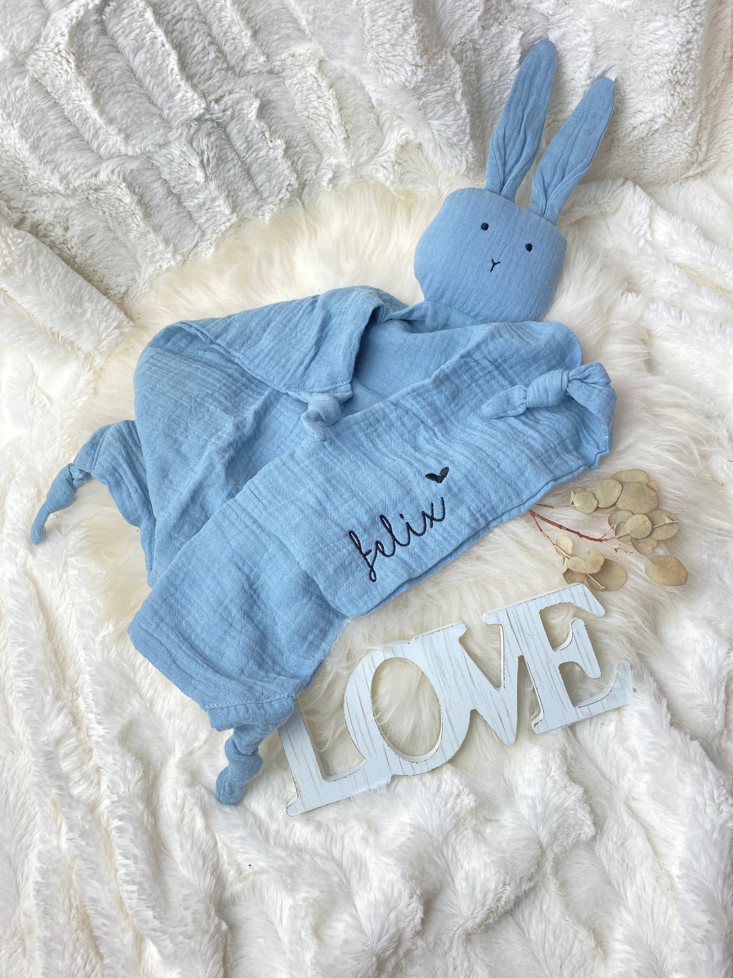 Schnuffeltuch | Schmusetuch | Musselin | Baby | Geschenk | Regenbogen | Kuscheltuch | mit Namen | personalisert | gestickt | Geburt