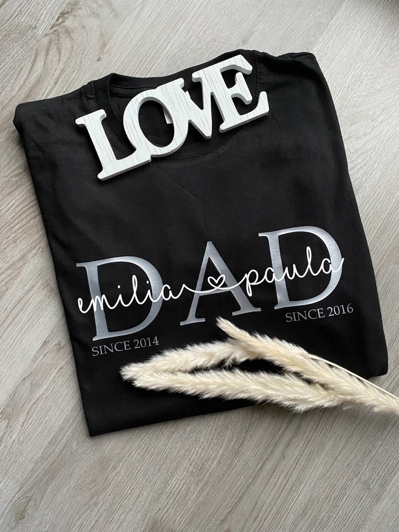 Dad T-Shirt | Dad Shirt Kindernamen | personalisiertes Vatertagsgeschenk | personalisiertes Dad T-Shirt | Dad Statementshirt | DAD Shirt
