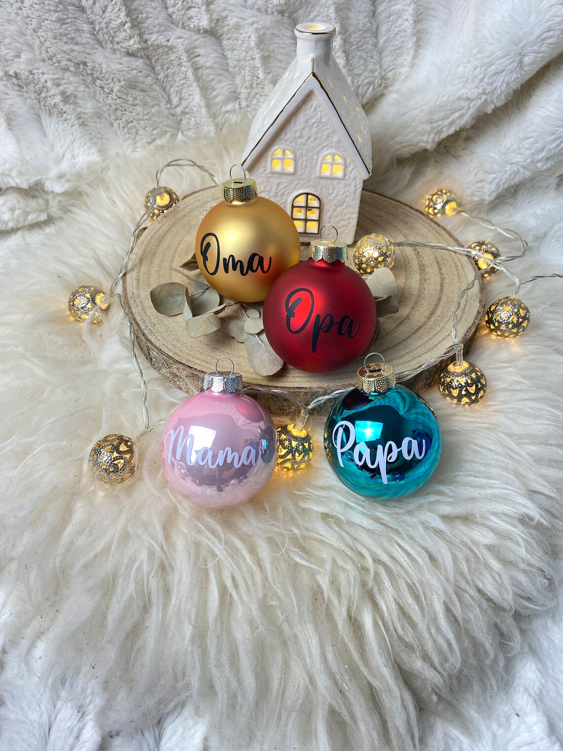 Weihnachtskugel mit Namen | Christbaumkugel personalisiert | personalisierte Weihnachtskugel aus Glas | Adventskalender