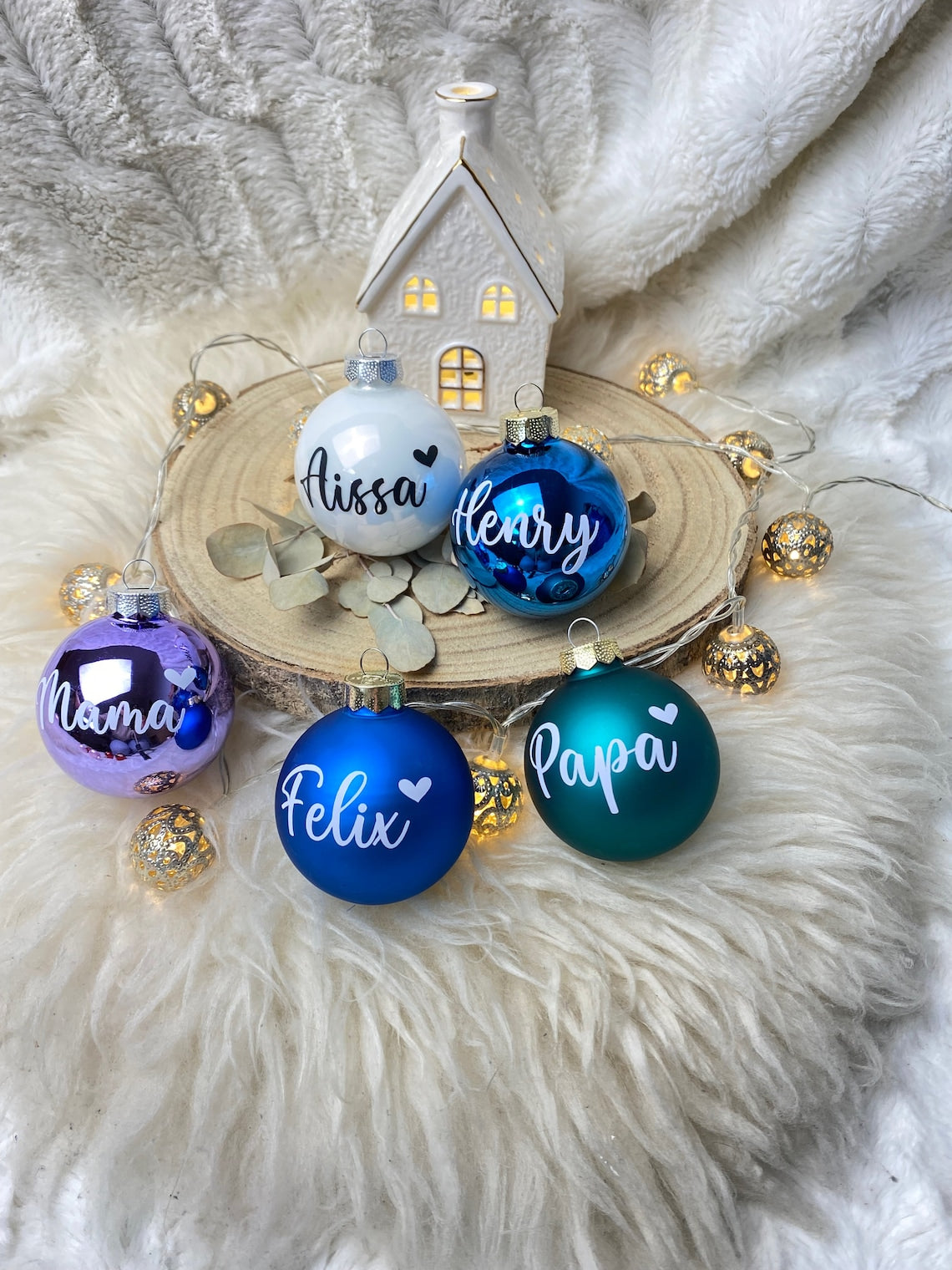 Weihnachtskugel mit Namen | Christbaumkugel personalisiert | personalisierte Weihnachtskugel aus Glas | Adventskalender