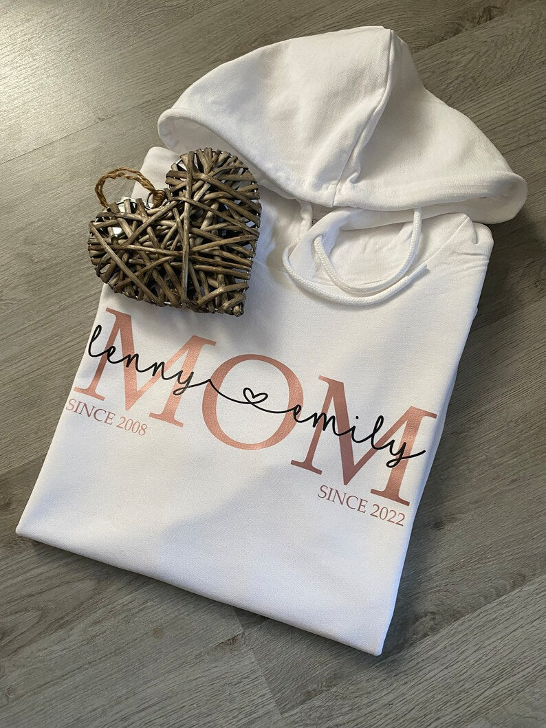 Mama Hoodie | Mom Hoodie Kindernamen | personalisiertes Muttertagsgeschenk | personalisierter Mom Hoodie | MOM Hoodie