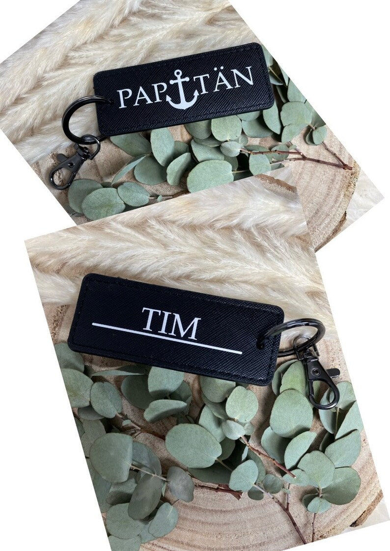 Schlüsselanhänger Papitän | Kapitän | personalisiert | Vatertag | Vater | Papa | Geschenk | Geburt | Baby