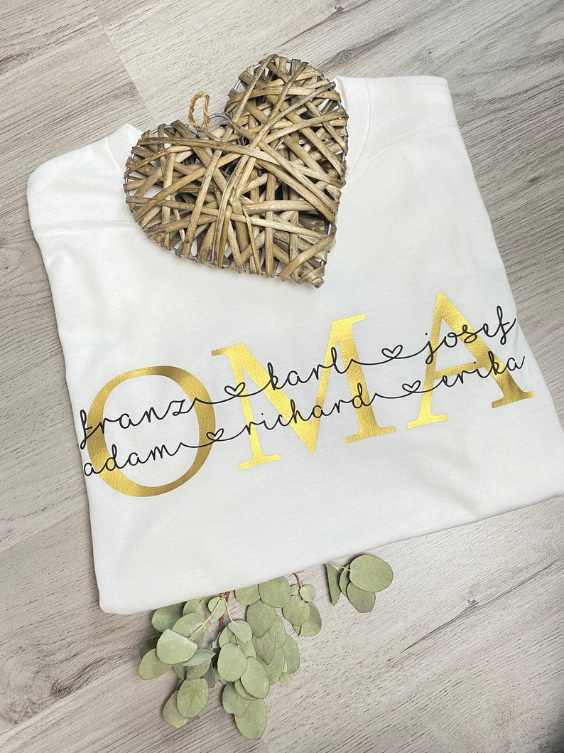 Oma T-Shirt | Oma Shirt Kindernamen | personalisiertes Muttertagsgeschenk | personalisiertes Oma T-Shirt | Oma Statementshirt | Oma Shirt