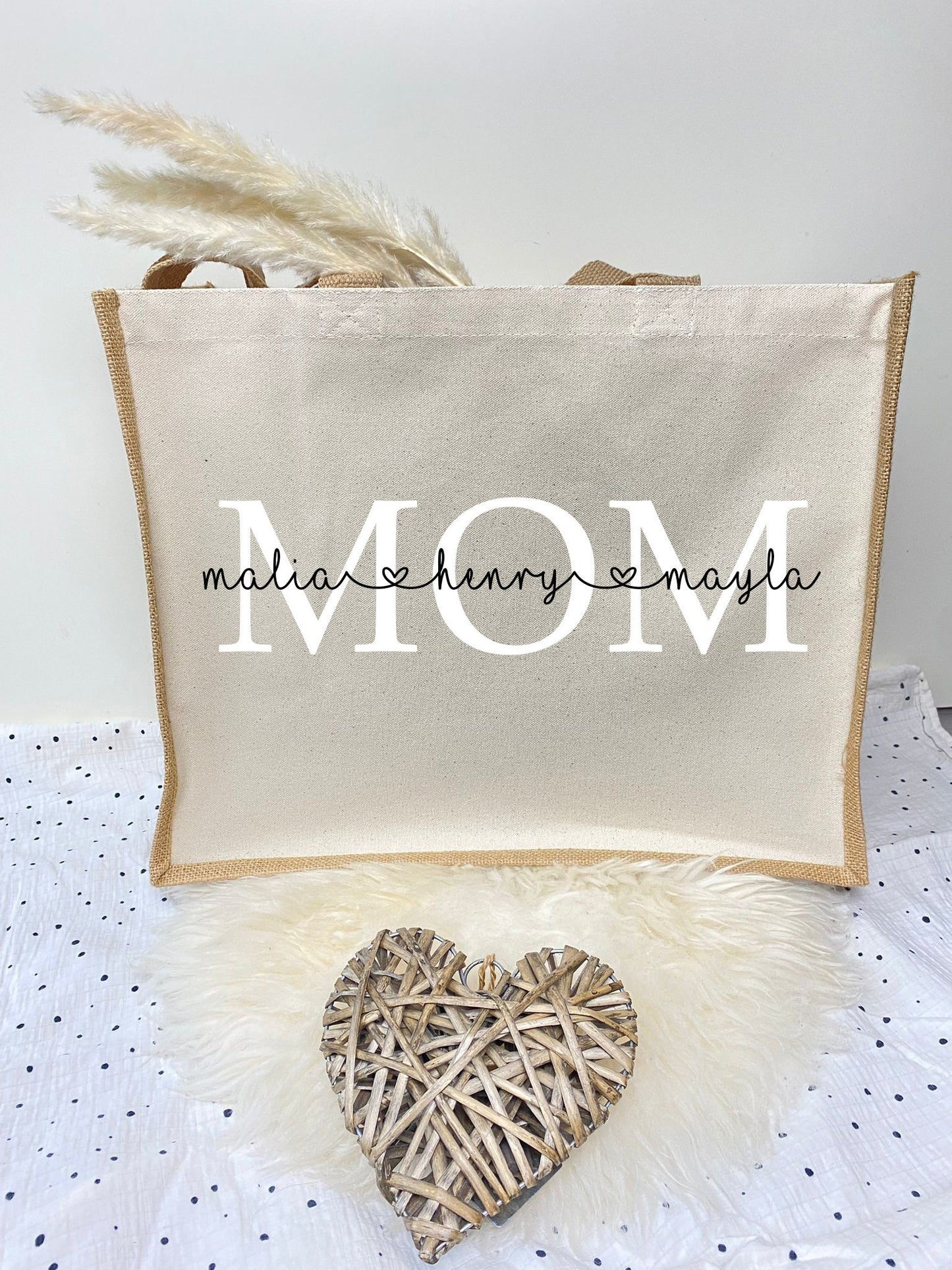 Personalisierte Jutetasche MOM, OMA, ETC. | Markttasche | Geschenk | Individuelle Geschenke | Muttertag | Muttertagsgeschenk