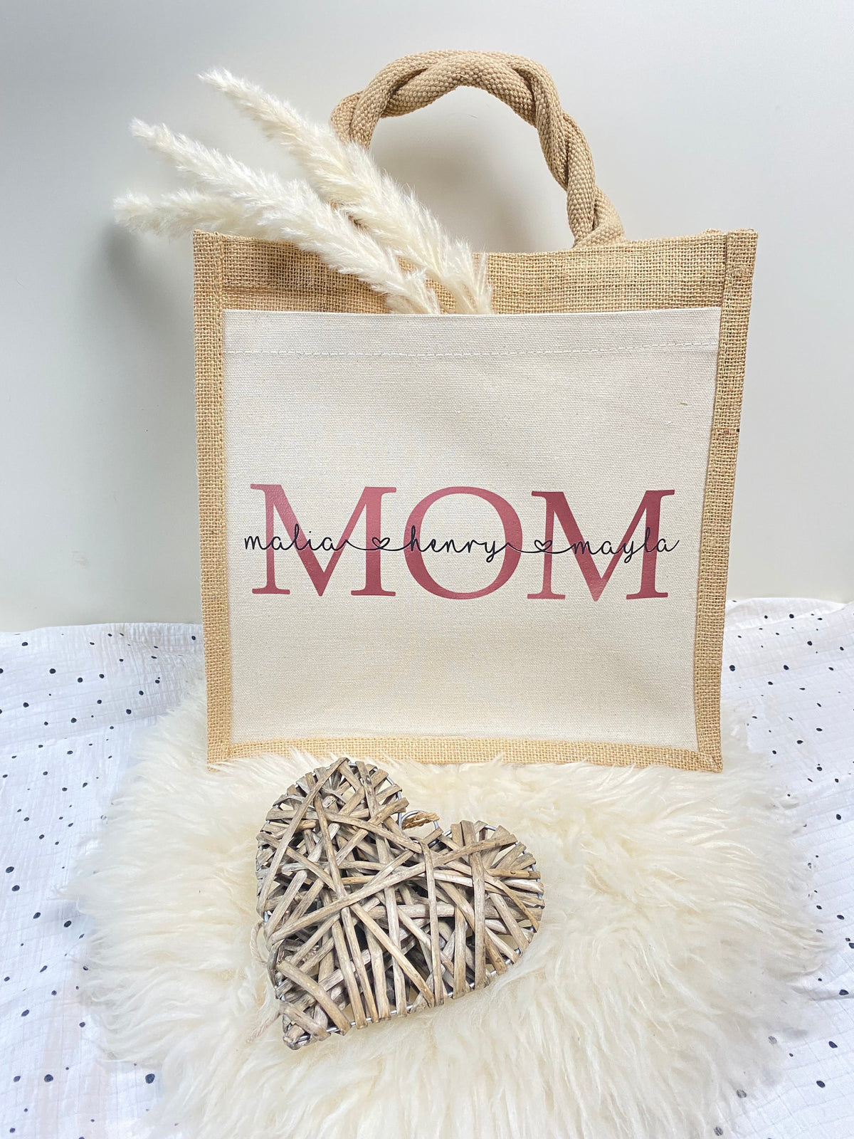 Personalisierte Jutetasche MOM | Markttasche | Geschenk | Individuelle Geschenke | Muttertag | Geschenk für Mama | Muttertagsgeschenk