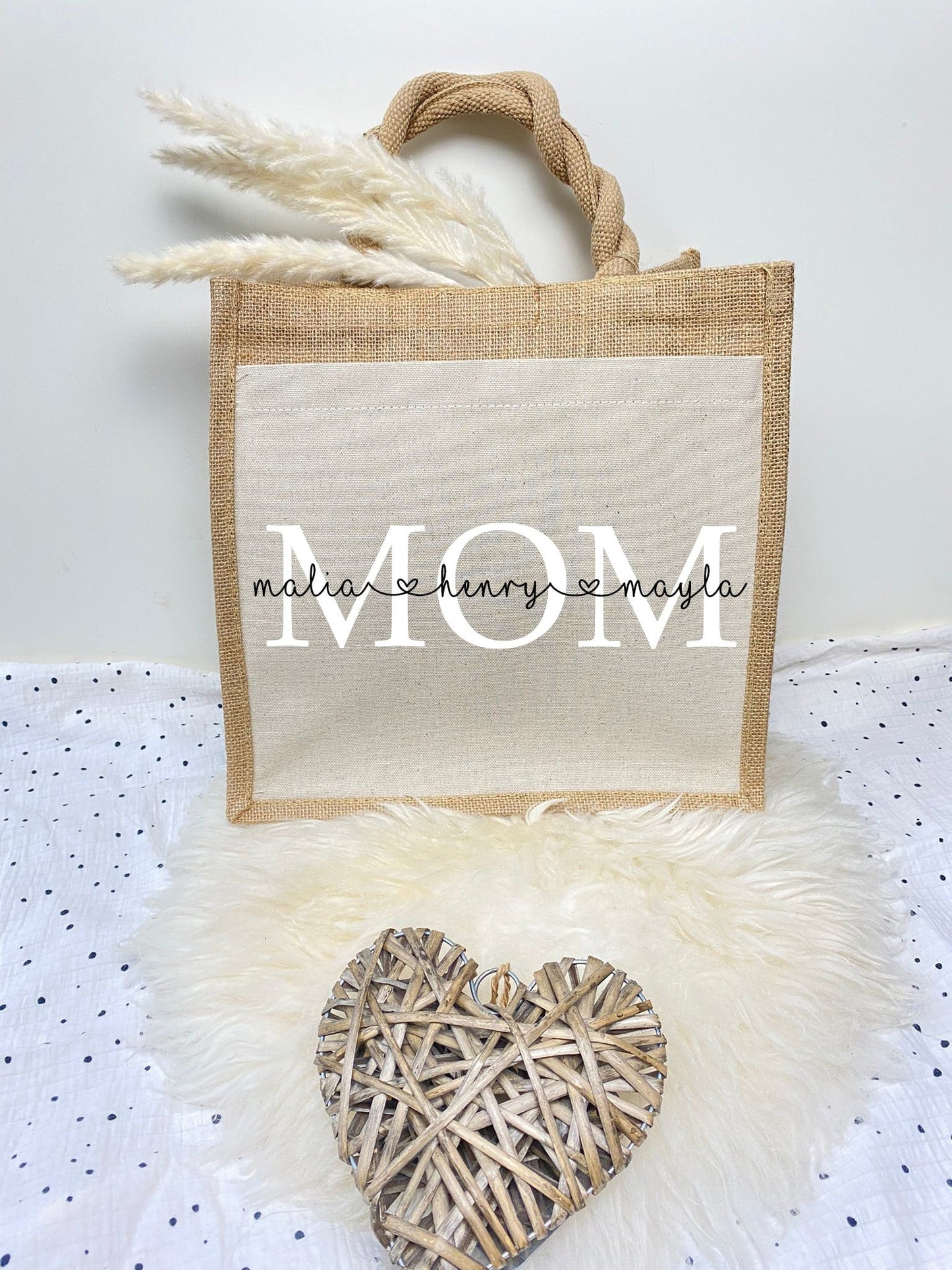 Personalisierte Jutetasche MOM | Markttasche | Geschenk | Individuelle Geschenke | Muttertag | Geschenk für Mama | Muttertagsgeschenk