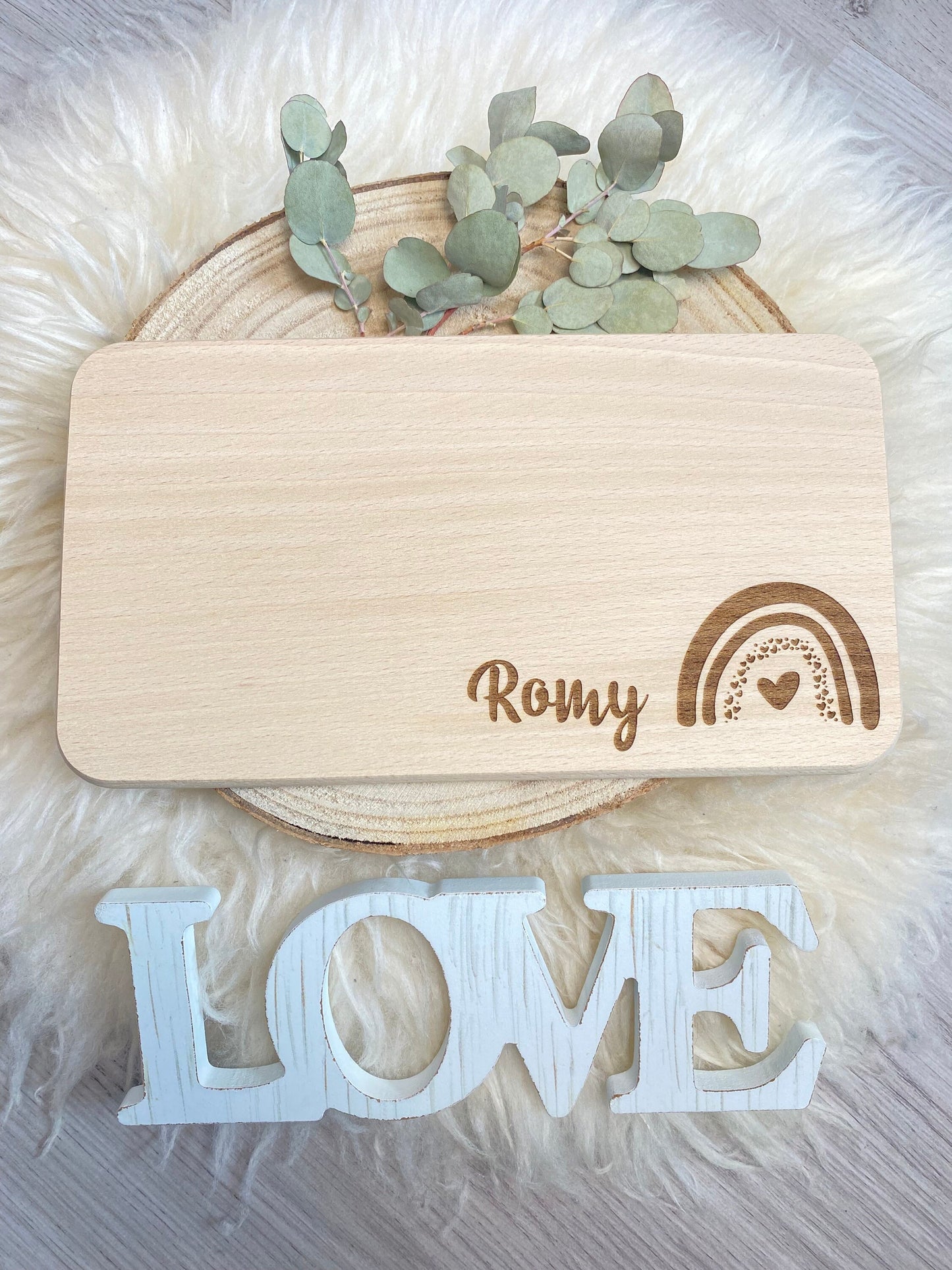 Holzbrett mit Gravur | Frühstücksbrettchen Kinder | Baby Geschenk personalisiert | Personalisiertes Schneidebrett