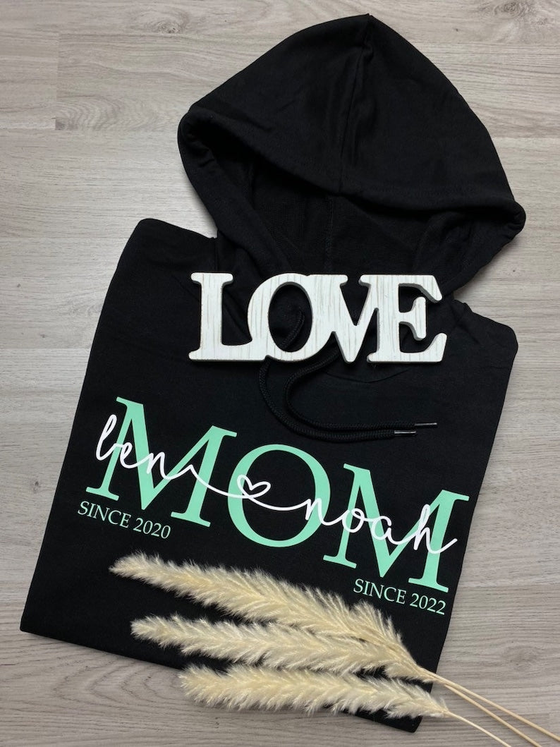 Mama Hoodie | Mom Hoodie Kindernamen | personalisiertes Muttertagsgeschenk | personalisierter Mom Hoodie | MOM Hoodie