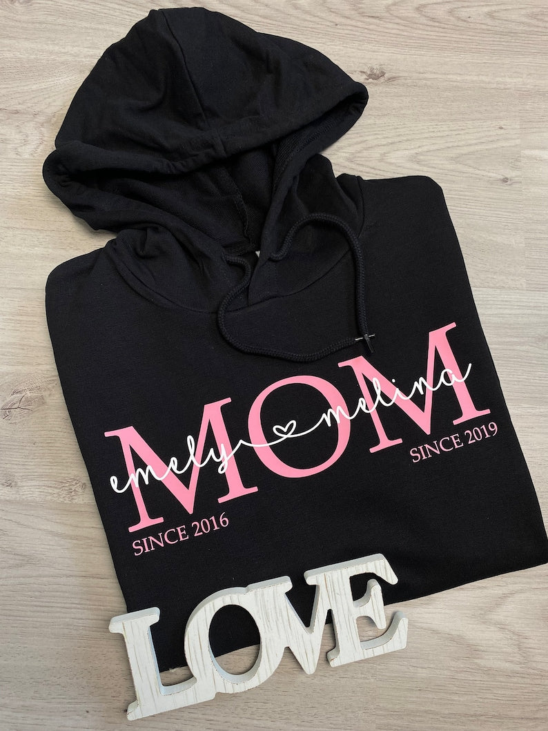 Mama Hoodie | Mom Hoodie Kindernamen | personalisiertes Muttertagsgeschenk | personalisierter Mom Hoodie | MOM Hoodie