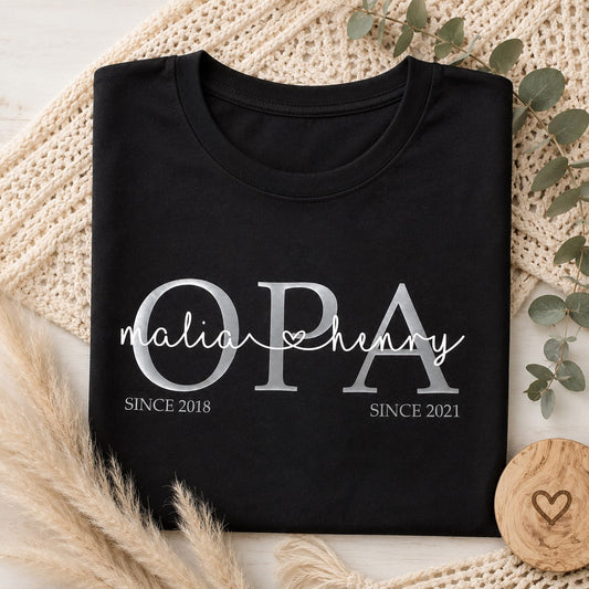 Opa T-Shirt | Opa Shirt Kindernamen | personalisiertes Vatertagsgeschenk | personalisiertes Opa T-Shirt | Opa Statementshirt | Opa Shirt