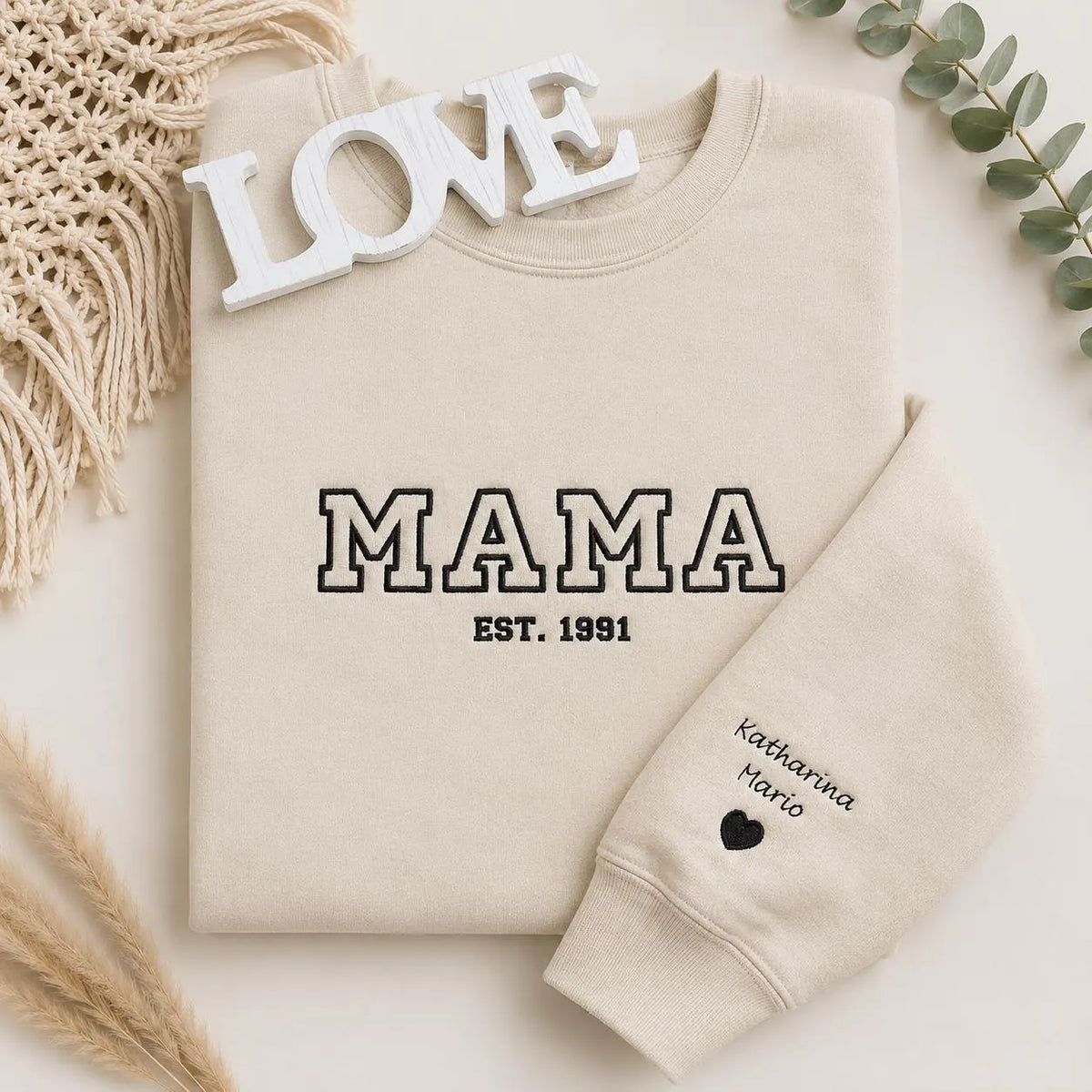 Mama / Papa Sweater | Pullover | Geschenk | Partnerlook | personalisiert | gestickt